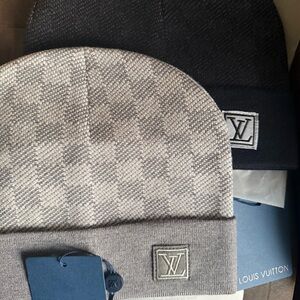 Louis Vuitton Two-Tone Beanie in Gray and Black